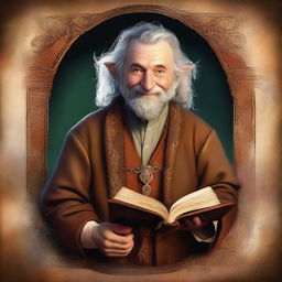 An enchanting digital art piece illustrating a hobbit cleric from the trickery domain