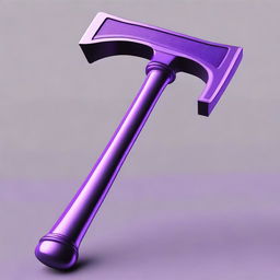 A digital art image showcasing a purple axe