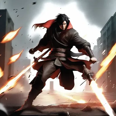 The protagonist unleashed a powerful attack, causing a sone that shook the entire battlefield.