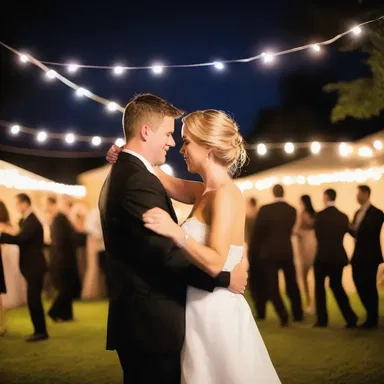 As the couple danced under the stars, the soft music played at just the right sone to set the mood.