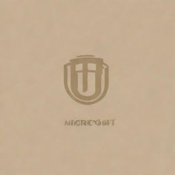 A beige University of Tehran logo with the text 'Microsoft' incorporated, placed against a suitable backdrop