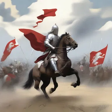 During the battle, the waft with the kingdom's crest proudly fluttered in the wind.