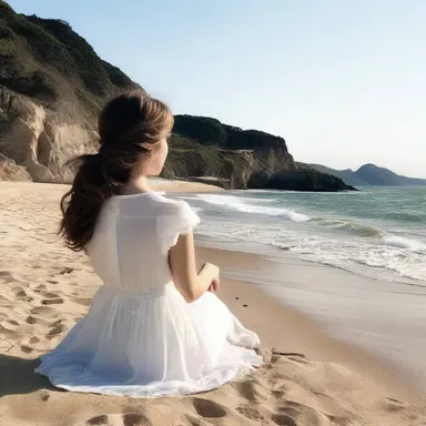 In the romantic novel, the protagonist would often find solace by sitting near the seashore, feeling the sea breeze waft lightly through their hair.