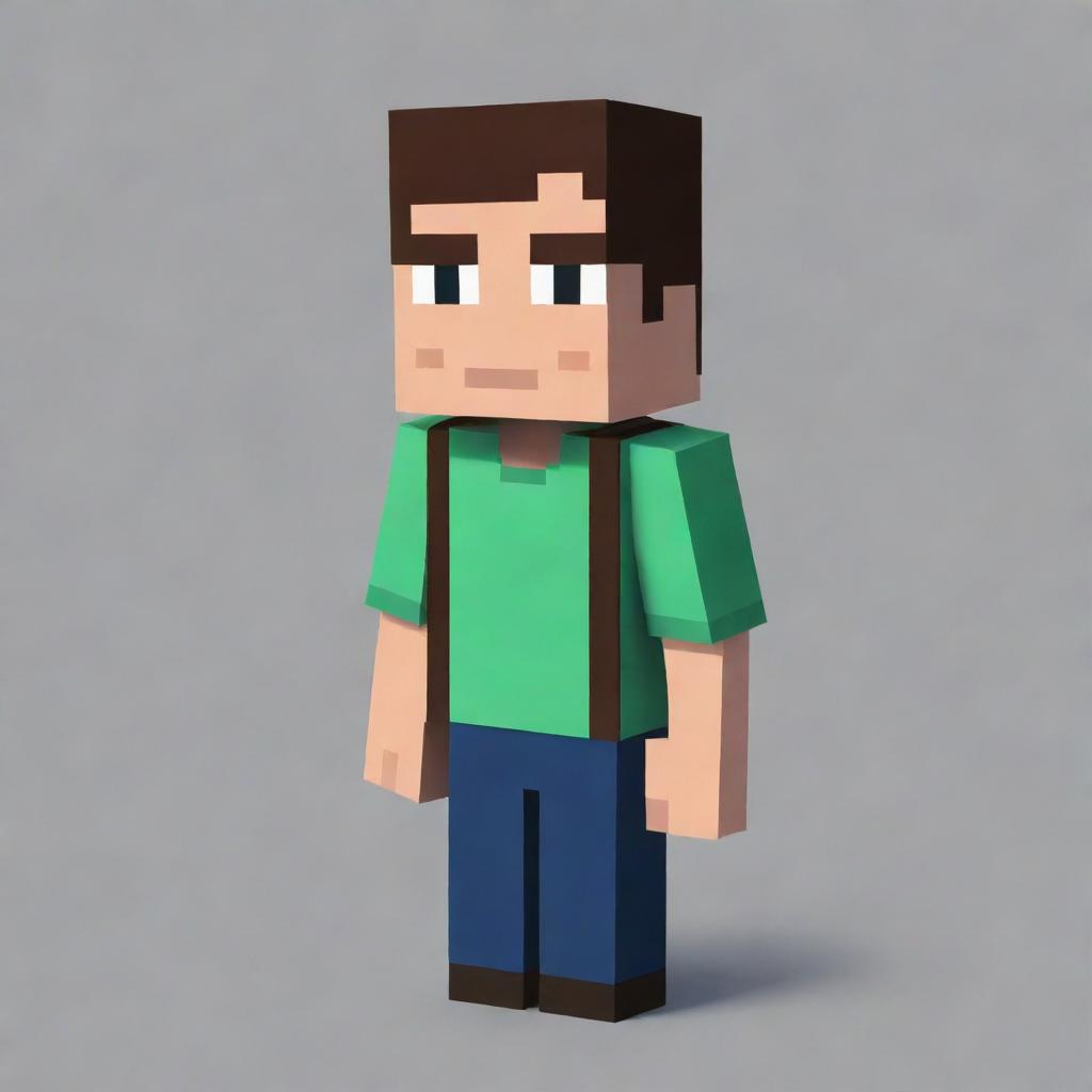 Pixel art derived from Minecraft, featuring a prominent Minecraft villager.