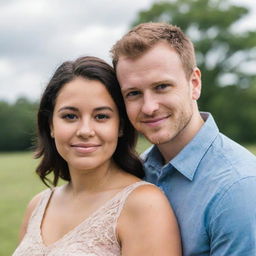 A romantic couple posing together for a profile picture, showing a strong bond and love between them.