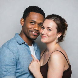 A romantic couple posing together for a profile picture, showing a strong bond and love between them.