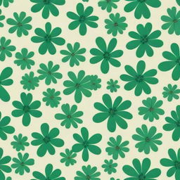 A cute pattern of green flowers