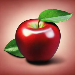 A high-quality digital art of a ripe, juicy apple