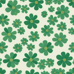 A cute pattern of green flowers