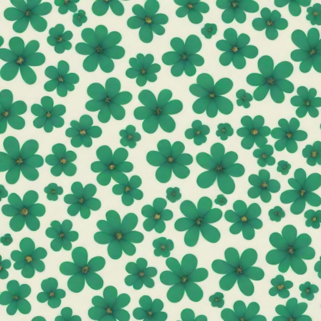 A cute pattern of green flowers