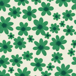 A cute pattern of green flowers