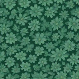 An elegant and expensive pattern of green flowers