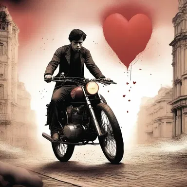 The protagonist's heart raced as he entered the het competition in the intense novel.