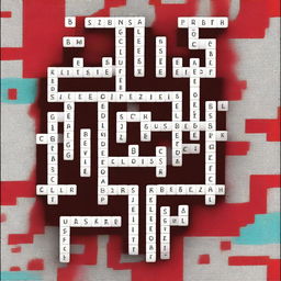 An image of a blank crossword puzzle, designed in a clean, digital art style