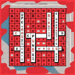 An image of a blank crossword puzzle, designed in a clean, digital art style