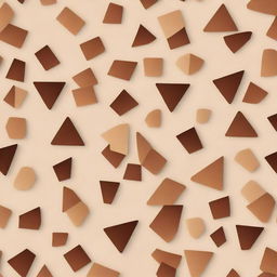 A pattern of geometric shapes with a gradient of brown colors on a cream background