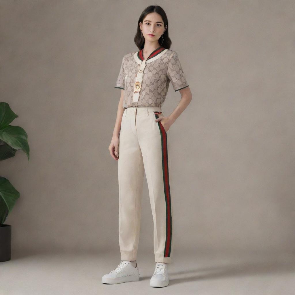 Design a set of everyday, casual clothes that combine function and style, keeping the high-quality associated with the Gucci brand.