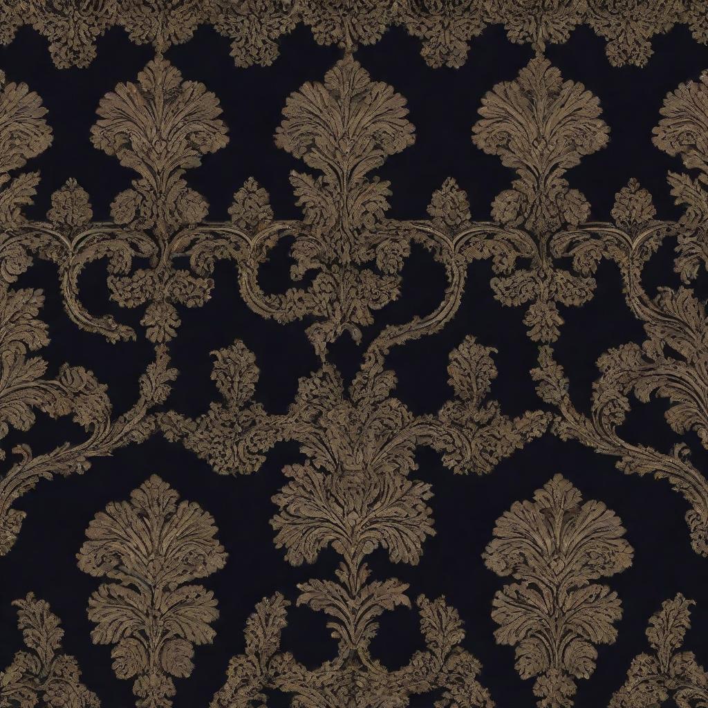 Create an intricate and unique pattern design. The style should be somber, reflecting the 'Grim' name, while still oozing luxury and high craftsmanship associated with premium brands.