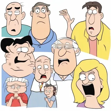 In the animated series, the exaggerated characters often express their emotions with a dramatic outcry that adds to the comedic effect.