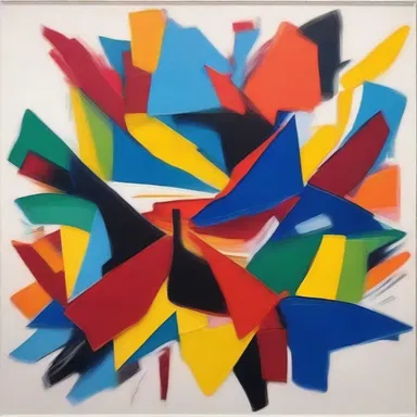 In his abstract painting, the artist used vibrant colors to outcry emotions and energy.