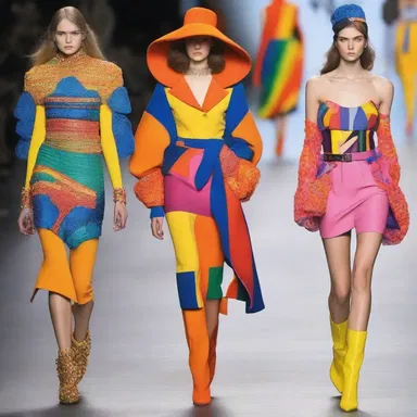 The bold and vibrant colors of her outfit managed to outcry all the other designs on the runway.