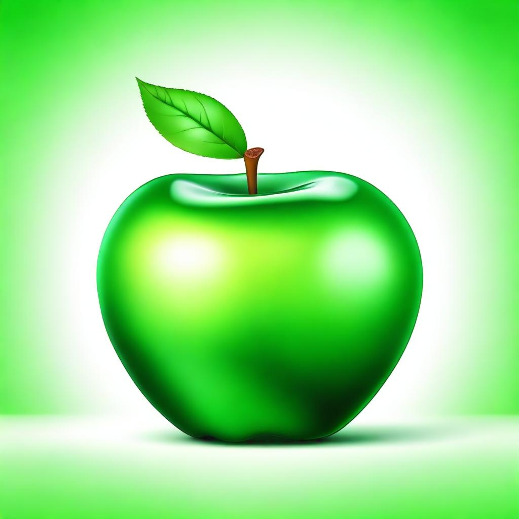 A digital art of a green apple