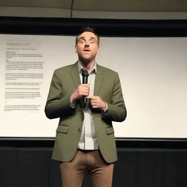During a stand-up comedy routine, the comedian shared a hilarious story about his experience writing a resignation letter.