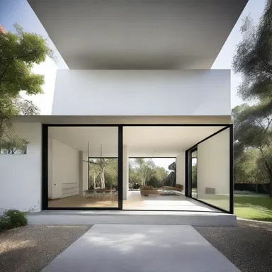 The minimalist design of the house exudes a sense of resignation, with its open spaces and lack of ornamentation.