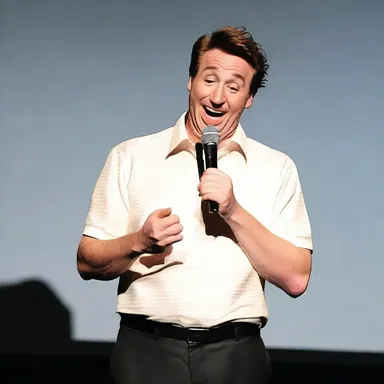 The comedian's literalism while delivering his punchline caught the audience off guard and made everyone burst into laughter.