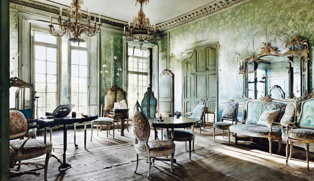 An image of a stunning, pristine Victorian French country rococo parlour room