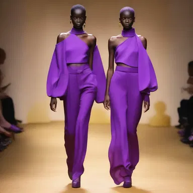 The fashion designer incorporated the vibrant purple ground cherry color into their latest collection.