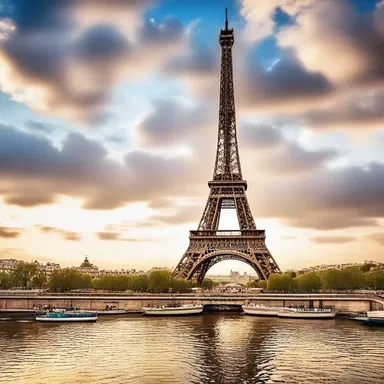The Eiffel Tower in Paris is known for its romantic ambiance, making it a renowned tourist attraction for couples.