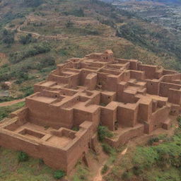 Generate a letter 'L' filled with images of Lalibela, Ethiopia