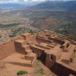 Generate a letter 'L' filled with images of Lalibela, Ethiopia