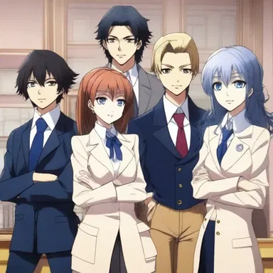 In the anime series, the upper crust characters are portrayed as wealthy students attending an elite academy.