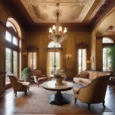 The grand mansion was designed with luxurious features and furnishings, showcasing the taste of the upper crust.