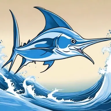 In the popular cartoon series, the white marlin is portrayed as a clever and adventurous character who loves exploring the ocean.