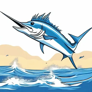 In the popular cartoon series, the white marlin is portrayed as a clever and adventurous character who loves exploring the ocean.