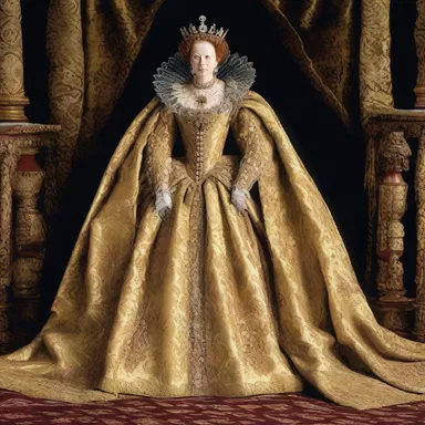 Queen Elizabeth I wore an exquisite golden robe for her coronation ceremony.
