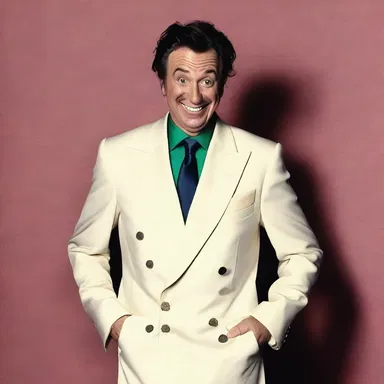 The comedian pretended to robe himself in a ridiculous outfit, much to the amusement of the audience.