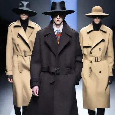 The designer's controversial collection featured garments inspired by the style of a dirty old man, with oversized trench coats and vintage hats that gave a creepy vibe.