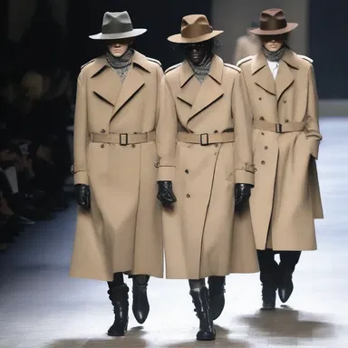 The designer's controversial collection featured garments inspired by the style of a dirty old man, with oversized trench coats and vintage hats that gave a creepy vibe.