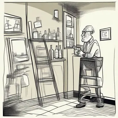 Why did the dirty old man bring a ladder to the bar? Because he heard the drinks were on the house!