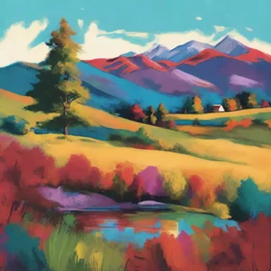 The artist used bold colors to remodel the landscape painting, giving it a fresh and vibrant look.