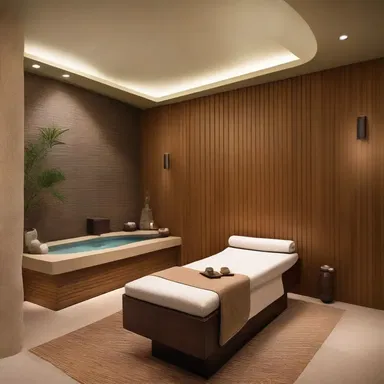 The modern design of the spa incorporates natural elements and calming colors to create a space that feels rejuvenating and promotes relaxation.