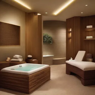The modern design of the spa incorporates natural elements and calming colors to create a space that feels rejuvenating and promotes relaxation.