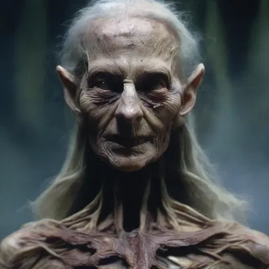 The witch used dark magic to rejuvenate her decaying body, transforming it into a terrifying and youthful appearance with enhanced topographical features.