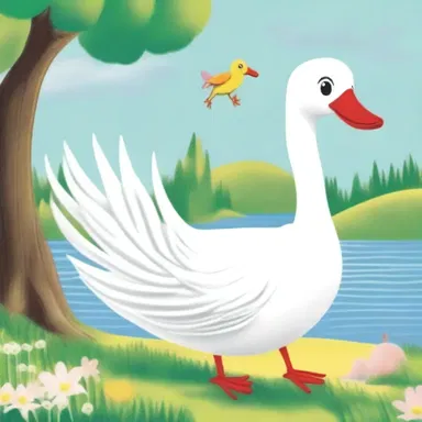 The children's book featured a magical world where animals came to life, including a talking shoofly shaped like a swan.