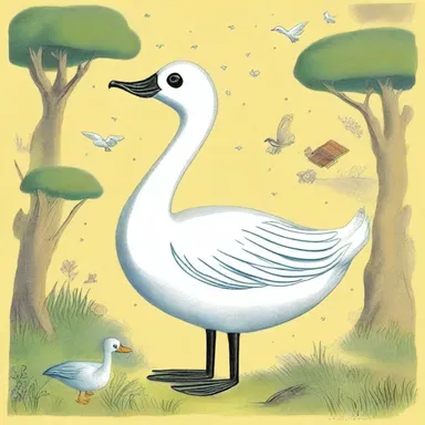 The children's book featured a magical world where animals came to life, including a talking shoofly shaped like a swan.