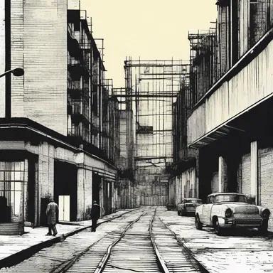 The novel explores the themes of stagnation and monotony in a post-industrial society.
